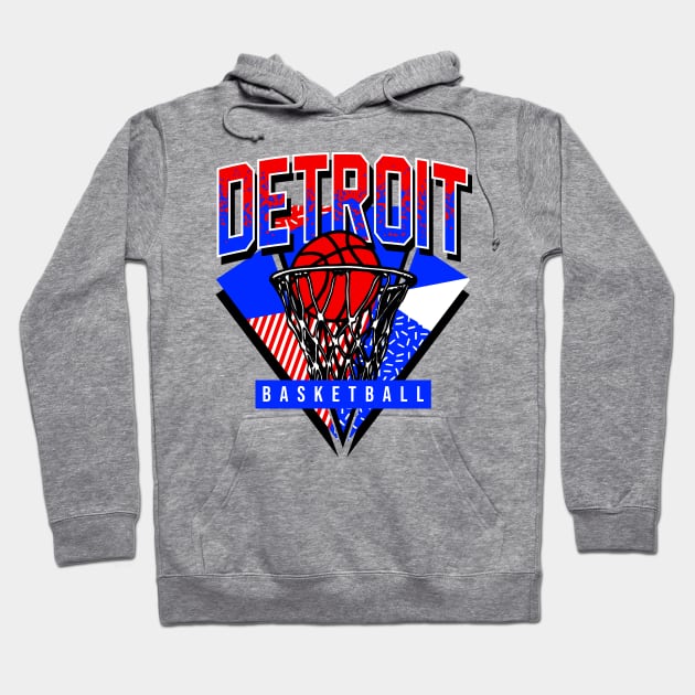 Detroit Basketball 90s Throwback Hoodie by funandgames